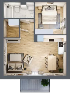 2 pokoje, mieszkanie 43,75 m², piętro 1, oferta nr 9.3, ATAL Jasieny, Gdańsk, Jasień, ul. Stężycka