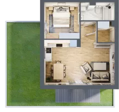 2 pokoje, mieszkanie 43,48 m², parter, oferta nr 4.1, ATAL Jasieny, Gdańsk, Jasień, ul. Stężycka