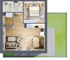 2 pokoje, mieszkanie 43,50 m², parter, oferta nr 5.1, ATAL Jasieny, Gdańsk, Jasień, ul. Stężycka