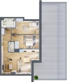 3 pokoje, mieszkanie 66,71 m², piętro 2, oferta nr 2.A1, Niebieski Bursztyn II, Reda, ul. Bosmańska
