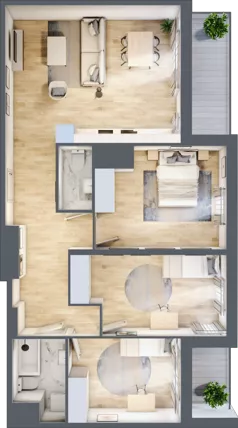4 pokoje, mieszkanie 80,54 m², piętro 13, oferta nr 2.A106, Niebieski Bursztyn II, Reda, ul. Bosmańska