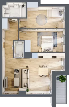 3 pokoje, mieszkanie 66,54 m², piętro 4, oferta nr 2.A19, Niebieski Bursztyn II, Reda, ul. Bosmańska
