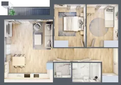 3 pokoje, mieszkanie 63,95 m², piętro 3, oferta nr 2.B6, Niebieski Bursztyn II, Reda, ul. Bosmańska