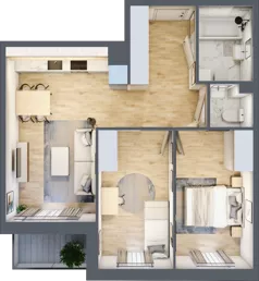 3 pokoje, mieszkanie 54,51 m², piętro 3, oferta nr 2.C7, Niebieski Bursztyn II, Reda, ul. Bosmańska