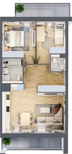 3 pokoje, mieszkanie 61,20 m², piętro 4, oferta nr 1D.4.185, Nowa Francuska IIB, Katowice, Osiedle Paderewskiego-Muchowiec, Muchowiec, ul. Szybowcowa