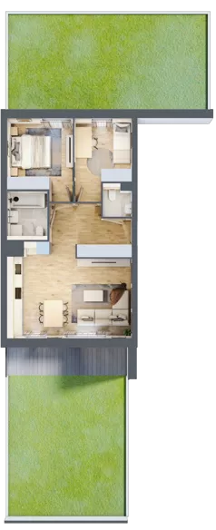 3 pokoje, mieszkanie 60,72 m², parter, oferta nr 1D.0.173, Nowa Francuska IIB, Katowice, Osiedle Paderewskiego-Muchowiec, Muchowiec, ul. Szybowcowa