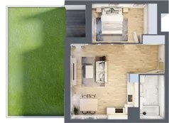2 pokoje, mieszkanie 46,65 m², piętro 1, oferta nr 1B.1.95, Nowa Francuska IIB, Katowice, Osiedle Paderewskiego-Muchowiec, Muchowiec, ul. Szybowcowa
