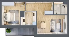 2 pokoje, mieszkanie 46,80 m², piętro 1, oferta nr 1C.1.151, Nowa Francuska IIB, Katowice, Osiedle Paderewskiego-Muchowiec, Muchowiec, ul. Szybowcowa