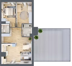 3 pokoje, mieszkanie 69,78 m², piętro 8, oferta nr 1B.8.140, Nowa Francuska IIB, Katowice, Osiedle Paderewskiego-Muchowiec, Muchowiec, ul. Szybowcowa