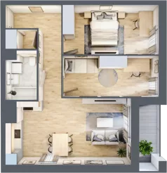 3 pokoje, mieszkanie 64,31 m², piętro 1, oferta nr 1A.1.11, Nowa Francuska IIB, Katowice, Osiedle Paderewskiego-Muchowiec, Muchowiec, ul. Szybowcowa