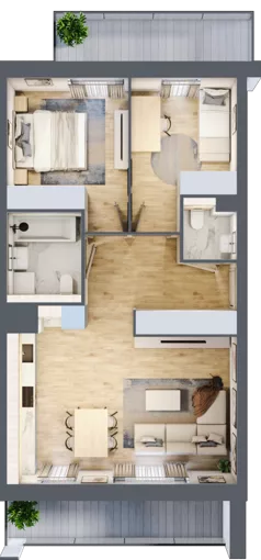 3 pokoje, mieszkanie 60,72 m², piętro 2, oferta nr 1D.2.179, Nowa Francuska IIB, Katowice, Osiedle Paderewskiego-Muchowiec, Muchowiec, ul. Szybowcowa