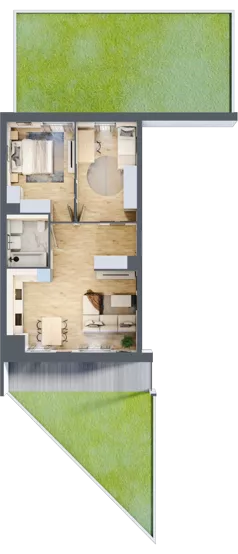 3 pokoje, mieszkanie 60,25 m², piętro 1, oferta nr 1C.1.152, Nowa Francuska IIB, Katowice, Osiedle Paderewskiego-Muchowiec, Muchowiec, ul. Szybowcowa