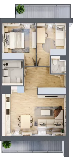 3 pokoje, mieszkanie 60,72 m², piętro 1, oferta nr 1D.1.176, Nowa Francuska IIB, Katowice, Osiedle Paderewskiego-Muchowiec, Muchowiec, ul. Szybowcowa