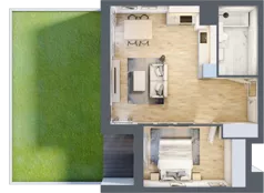 2 pokoje, mieszkanie 46,65 m², piętro 1, oferta nr 1B.1.95, Nowa Francuska IIB, Katowice, Osiedle Paderewskiego-Muchowiec, Muchowiec, ul. Szybowcowa