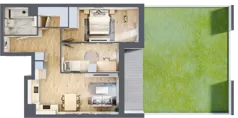 3 pokoje, mieszkanie 62,87 m², piętro 1, oferta nr 1A.1.17, Nowa Francuska IIB, Katowice, Osiedle Paderewskiego-Muchowiec, Muchowiec, ul. Szybowcowa