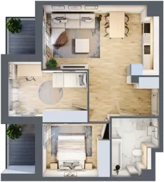 3 pokoje, mieszkanie 58,49 m², piętro 1, oferta nr 1.1.11, Zakątek Harmonia III, Warszawa, Białołęka, Szamocin, ul. Płochocińska