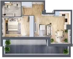 2 pokoje, mieszkanie 47,25 m², piętro 3, oferta nr 1.3.5, Zakątek Harmonia III, Warszawa, Białołęka, Szamocin, ul. Płochocińska