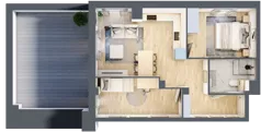 3 pokoje, mieszkanie 52,47 m², piętro 2, oferta nr 1.2.12, Zakątek Harmonia III, Warszawa, Białołęka, Szamocin, ul. Płochocińska