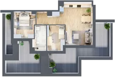 3 pokoje, mieszkanie 59,28 m², piętro 3, oferta nr 1.3.7, Zakątek Harmonia III, Warszawa, Białołęka, Szamocin, ul. Płochocińska
