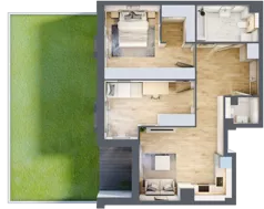 3 pokoje, mieszkanie 66,65 m², parter, oferta nr 1.0.7, Zakątek Harmonia III, Warszawa, Białołęka, Szamocin, ul. Płochocińska