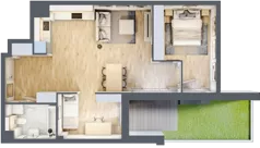 2 pokoje, mieszkanie 58,65 m², parter, oferta nr 2.0.2, Zakątek Harmonia III, Warszawa, Białołęka, Szamocin, ul. Płochocińska