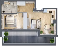2 pokoje, mieszkanie 47,25 m², piętro 3, oferta nr 2.3.5, Zakątek Harmonia III, Warszawa, Białołęka, Szamocin, ul. Płochocińska