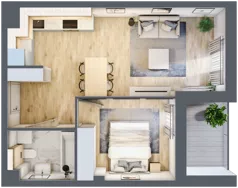 2 pokoje, mieszkanie 40,93 m², piętro 2, oferta nr 2.2.2, Zakątek Harmonia III, Warszawa, Białołęka, Szamocin, ul. Płochocińska