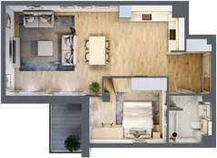 2 pokoje, mieszkanie 57,21 m², piętro 1, oferta nr 2.1.13, Zakątek Harmonia III, Warszawa, Białołęka, Szamocin, ul. Płochocińska