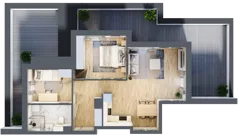 3 pokoje, mieszkanie 58,72 m², piętro 3, oferta nr 2.3.1, Zakątek Harmonia III, Warszawa, Białołęka, Szamocin, ul. Płochocińska