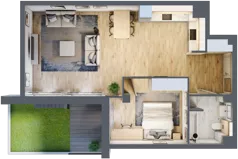 2 pokoje, mieszkanie 57,21 m², parter, oferta nr 2.0.11, Zakątek Harmonia III, Warszawa, Białołęka, Szamocin, ul. Płochocińska