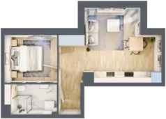 2 pokoje, mieszkanie 37,42 m², piętro 1, oferta nr 2.1.1, Zakątek Harmonia III, Warszawa, Białołęka, Szamocin, ul. Płochocińska