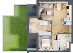 3 pokoje, mieszkanie 58,49 m², parter, oferta nr 2.0.10, Zakątek Harmonia III, Warszawa, Białołęka, Szamocin, ul. Płochocińska