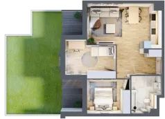 3 pokoje, mieszkanie 58,49 m², parter, oferta nr 3.0.10, Zakątek Harmonia III, Warszawa, Białołęka, Szamocin, ul. Płochocińska