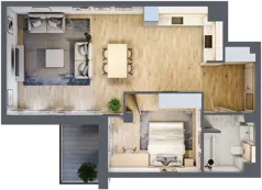 2 pokoje, mieszkanie 57,21 m², piętro 1, oferta nr 3.1.13, Zakątek Harmonia III, Warszawa, Białołęka, Szamocin, ul. Płochocińska