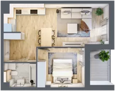 2 pokoje, mieszkanie 40,93 m², piętro 1, oferta nr 3.1.4, Zakątek Harmonia III, Warszawa, Białołęka, Szamocin, ul. Płochocińska