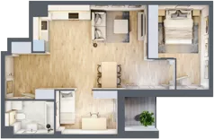 2 pokoje, mieszkanie 58,65 m², piętro 1, oferta nr 3.1.3, Zakątek Harmonia III, Warszawa, Białołęka, Szamocin, ul. Płochocińska