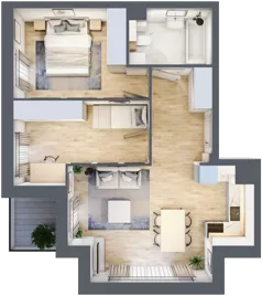 3 pokoje, mieszkanie 54,85 m², piętro 1, oferta nr 3.1.9, Zakątek Harmonia III, Warszawa, Białołęka, Szamocin, ul. Płochocińska