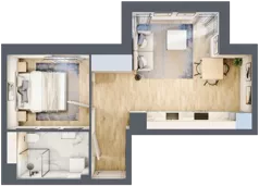 2 pokoje, mieszkanie 37,42 m², piętro 1, oferta nr 4.1.1, Zakątek Harmonia III, Warszawa, Białołęka, Szamocin, ul. Płochocińska