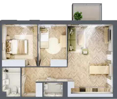 3 pokoje, mieszkanie 64,21 m², piętro 1, oferta nr 1.1.03, Osiedle Rytelska, Gdańsk, Orunia Górna-Gdańsk Południe, ul. Rytelska