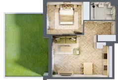 2 pokoje, mieszkanie 43,57 m², parter, oferta nr 1.0.08, Osiedle Rytelska, Gdańsk, Orunia Górna-Gdańsk Południe, ul. Rytelska
