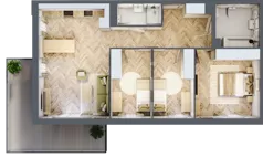 4 pokoje, mieszkanie 81,38 m², piętro 4, oferta nr 2.4.09, Osiedle Rytelska, Gdańsk, Orunia Górna-Gdańsk Południe, ul. Rytelska