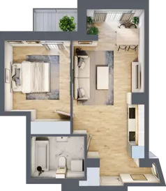 2 pokoje, mieszkanie 44,03 m², piętro 3, oferta nr A1.3.30, ATAL Grabiszyn, Wrocław, Gajowice, Fabryczna, ul. Grochowa