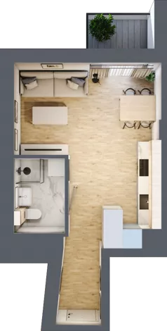 1 pokój, mieszkanie 28,00 m², piętro 4, oferta nr A1.4.42, ATAL Grabiszyn, Wrocław, Gajowice, Fabryczna, ul. Grochowa