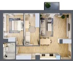 3 pokoje, mieszkanie 63,20 m², piętro 1, oferta nr A1.1.2, ATAL Grabiszyn, Wrocław, Gajowice, Fabryczna, ul. Grochowa