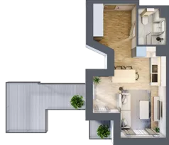 1 pokój, mieszkanie 29,26 m², piętro 5, oferta nr A1.5.46, ATAL Grabiszyn, Wrocław, Gajowice, Fabryczna, ul. Grochowa