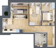 3 pokoje, mieszkanie 58,67 m², piętro 1, oferta nr A1.1.3, ATAL Grabiszyn, Wrocław, Gajowice, Fabryczna, ul. Grochowa