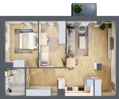 3 pokoje, mieszkanie 63,09 m², piętro 2, oferta nr A1.2.13, ATAL Grabiszyn, Wrocław, Gajowice, Fabryczna, ul. Grochowa