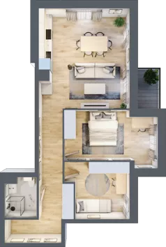3 pokoje, mieszkanie 63,11 m², piętro 3, oferta nr A1.3.31, ATAL Grabiszyn, Wrocław, Gajowice, Fabryczna, ul. Grochowa