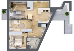 3 pokoje, mieszkanie 70,74 m², piętro 5, oferta nr A1.5.45, ATAL Grabiszyn, Wrocław, Gajowice, Fabryczna, ul. Grochowa