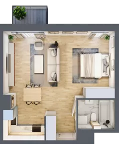 1 pokój, mieszkanie 43,39 m², piętro 3, oferta nr A1.3.23, ATAL Grabiszyn, Wrocław, Gajowice, Fabryczna, ul. Grochowa